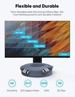 Câble haute vitesse 18 Gbps 4K 60 Hz avec connecteurs plaqués or 24 carats, stable et durable pour projecteur HDTV et ordinateur