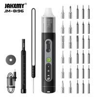 Juego de Destornilladores Eléctricos de Precisión JAKEMY 35 en 1, Acero S2, Recargable, Inalámbrico, Kit de Herramientas de Reparación para Teléfono, Laptop y Reloj