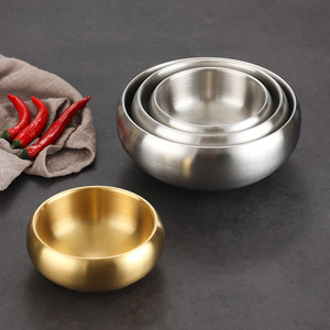 Korean Style 304 Stainless Steel Rice Bowl Gold Soup Bowl Kimchi Bowl Barbecue Bowl Dipping Sauce Dish - Product Image 2