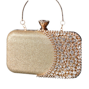 <b>Silver</b> Evening <b>bags</b> Women Cage Pearl Purse Handbag Beaded Rhinestone Crystal Bling Diamond Clutch <b>Bag</b> Evening Party Handbag - Product Image 3