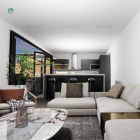 Villa Modular Prefabricada de 4 Dormitorios y 3 Baños, Villa Modular de Una Planta con Piscina y Bañera de Hidromasaje