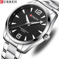 Montre à quartz CURREN 8434 d'origine, prix d'usine, aiguilles luminescentes, bracelet doré, montres-bracelets en acier inoxydable
