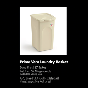 Porta biancheria <b>plastica</b> (50Lt) PRIMAVERA Tortora 70234 - Product Image 3