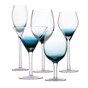 Vente en gros gobelet en cristal créatif de forme unique décoration de fissure de glace bleue transparente <span class=keywords><strong>verre</strong></span> à <span class=keywords><strong>vin</strong></span> rouge de haute qualité - Product Image 1