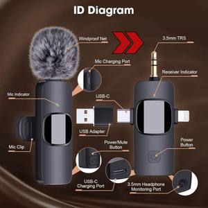Microphone Lavalier professionnel K15 3-en-1 sans fil <span class=keywords><strong>moins</strong></span> <span class=keywords><strong>cher</strong></span> pour une utilisation multi-appareils Connexion 3.5mm Protocole UHF Conférence en direct - Product Image 3