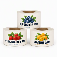 Op maat gemaakte logo-etiketten, kiss-cut vinyl, fruitjam-fles stickers, waterdicht, duurzaam, privélabels voor bedrijfslogo's