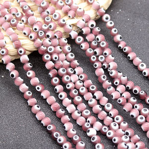 Cuentas de Ojo de Diablo para Pulseras, Accesorios de Cuentas Redondas, Accesorios de Joyería DIY, Cuentas Sueltas de Cristal con Forma de Flor Individual para Pulseras - Product Image 2