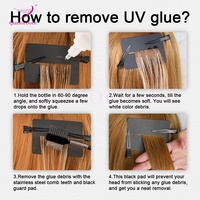 GlamorDove Kit de lumière UV Système d'extensions de cheveux avec lumière UV Lampe LED Machine, colle, brosse, dissolvant, bouclier anti-UV Defender