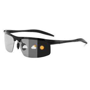 Xsy Polarized Sunglasses For Men Black <b>Frame</b> Blue Lens UV400 Driving Fishing Cycling Sports Eyewear - Product Image 4