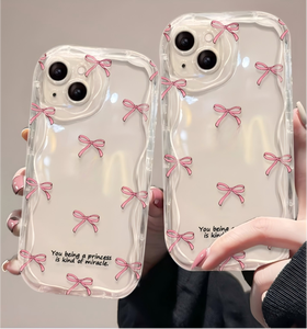 เคสสำหรับ iPhone 17, iPhone 14/13 Pro Max, สายรัดข้อมือโบว์สีชมพู, ซิลิโคนใสสำหรับ iPhone 11/12, XS - Product Image 6