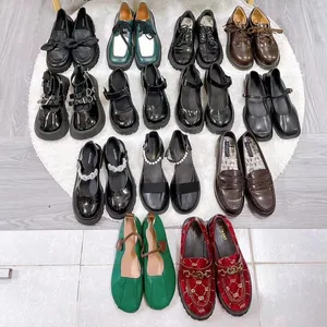 Lolita-zapatos de segunda mano de cuero para niñas, calzado de importación de fábrica china, de primera clase, a la moda, de otoño