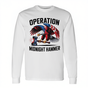 T-shirt à manches longues Operation Midnight Hammer, motif aigle patriotique, col rond unisexe pour adulte, impression numérique - Product Image 2