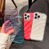 Étui en gel de silicone gravé au laser à motif ondulé pour 14 Pro Max/15/16/17 17promax, coque de téléphone portable antichoc style Ins