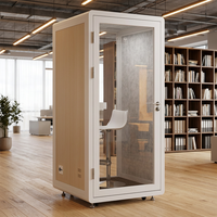 Cabine de travail insonorisée pour tâches individuelles d'entreprise avec panneaux acoustiques intérieurs et utilisation efficace de l'espace de bureau