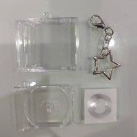 Mini pour CD porte-clés blanc Album pendentif créatif Portable bricolage cadeau pour femmes hommes sac à dos en plastique Transparent