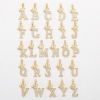 Collar con Colgante de Letra Inicial Chapado en Oro, 26 Letras del Alfabeto de la A a la Z, Micro Pavé de Circonitas, Joyería Personalizada con Nombre para Mujer