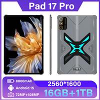 Tablette de jeu Pad 17 Pro 11 pouces 120Hz AMOLED 16 Go de RAM 1 To 108MP Caméra 8000mAh Charge rapide 5G Double SIM GPS Lumières colorées