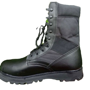 Stivali da combattimento indiani in vera pelle nera EVA & gomma altezza caviglia aumentando stile deserto per la stagione estiva e invernale - Product Image 1