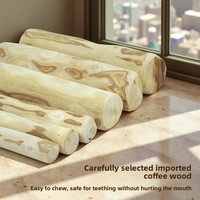 Bâton à mâcher pour chien en bois de café naturel, jouet à mâcher en bois durable et comestible pour soulager le stress des grands chiens