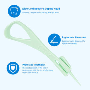 Limpiador de Lengua Desechable de Plástico con Soporte, Cepillo de Ortodoncia, Raspadores de Lengua Personalizados - Product Image 4