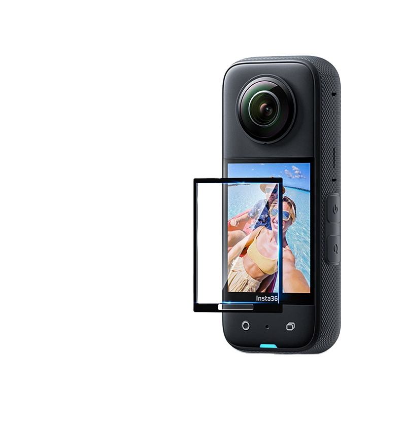 For Insta360 X3 Accessories 9H Hardness Curved Surface Tempered Glass Film Screen Protector