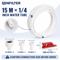 Kit de raccordement électrique Ilauke 15M pour tuyau d'alimentation en eau + connecteur de réfrigérateur pour utilisation extérieure en voiture, style européen, double réfrigérateur