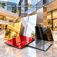 Panneau composite en aluminium miroir 3 mm 1220x2440 mm bleu pour la décoration du plafond du hall d'hôtel