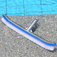 Brosse pour murs de piscine arrière en aluminium poli de 18 pouces BONNY Outil et accessoire de nettoyage de piscine en plastique de luxe