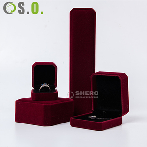 Multi Color Velvet Jewelry Box <b>Set</b> with Custom Logo for Rings Earrings Necklaces for Bulk Wholesale Orders - Product Image 2