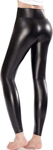 <span class=keywords><strong>Leggings</strong></span> da donna a vita alta in ecopelle con controllo pancia elasticizzato sottile fodera in pile traspirante e formale per l'estate - Product Image 2