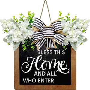 Nouveau produit : Porte-panier carré pour porte d'entrée, décoration de porte d'entrée, panneau de <span class=keywords><strong>bienvenue</strong></span>, couronne - Product Image 1