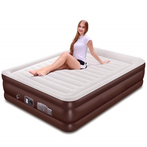 Best Quality Twin Size Eco-friendly <strong>PVC</strong> and <strong>Top</strong> Flocking Built-in Pump Air Inflatable Mattress Bed - Product Image 1