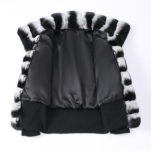 جاكوكو فاخر الشتاء شينشيلا حقيقية معطف الفراء الحقيقي أرنب الفراء سترة النساء - Product Image 3