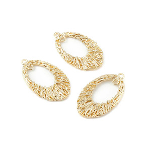 18K Gold Color Plated Brass Irregular Branch <b>Stacking</b> Hollow Oval Shaped with Hanging Hole Pendants DIY Earrings <b>Necklace</b> Making - Product Image 1