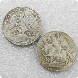 Monedas Conmemorativas Antiguas de 1 Peso México (1909, 1910, 1912, 1914) con Diseño de <span class=keywords><strong>Caballito</strong></span> (Grito de Dolores) - Product Image 4
