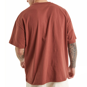 T-shirt pour homme à manches courtes, style vintage, délavé, à épaules tombantes, logo personnalisé, décontracté, sport, ample, grande taille - Product Image 5