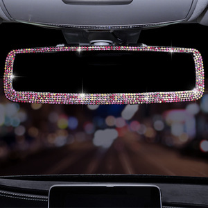Bling Strass Glitter Kristal Diamant Groothoek Auto Binnenspiegel Accessoires Clip-On Binnenspiegel Decoratie - Product Image 1