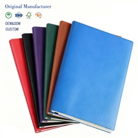 Carnet en cuir PU format A5 personnalisable 2026, reliure cousue, couverture rigide, pages lignées colorées pour journal, agenda, bloc-notes