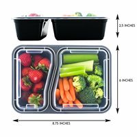 BPA-freie Meal-Prep-Behälter, luftdicht, wiederverwendbar, mit Fächern, Kunststoff-Lebensmittelbehälter, mikrowellen-, spülmaschinen- und gefriergeeignet