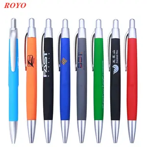 Factory Production Cheap Matte rubber Advertising Plastic Ballpen Promotional Gift Ballpoint Pen With Custom Logo