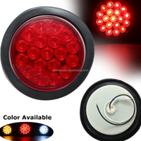 Feu arrière LED rond personnalisé avec logo, 4 pouces, 19 LED, clignotants et feux stop, 12V, disponible en stock