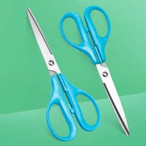 Stainless Steel Office Scissors Blue Straight Head Home Use Sharp Multi Purpose Cutting Tool - Product Image 1