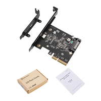 Carte contrôleur hôte PCIe x4 vers USB3.2 Gen2 x2 USB C type-c jusqu'à 20Gbps pour ordinateur de bureau, puce Asmedia 3242 avec alimentation SATA à 15 broches