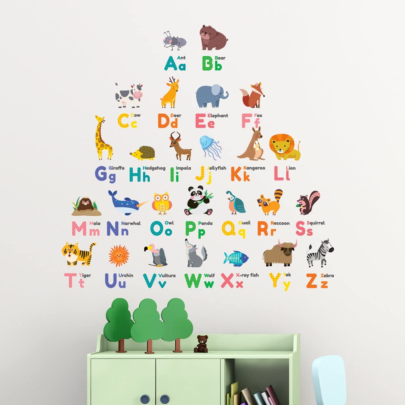 Stickers muraux colorés motif animaux pour enfants, 3d, panneaux amovibles et écorce, pour la maison, école