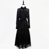 Robe longue trapèze en laine peignée, style bohème, couleur unie, imprimé numérique, lavable, taille naturelle, boutonnée devant, pour l'automne