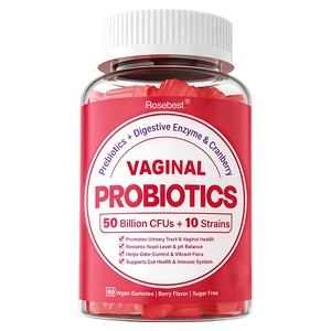 ओम 50 बिलियन सीफू 10 उपभेदों प्रोबायोटिक्स और प्रीबायोटिक्स योनि स्वास्थ्य गुम्मीज पूरक महिलाओं की गंध नियंत्रण और जीवंत वनस्पतियों के लिए पूरक - Product Image 1