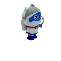 Personnalisable mignon multicolore 3D goutte colle PVC poupée porte-clés dessin animé animaux Kaychains promu avec matière plastique