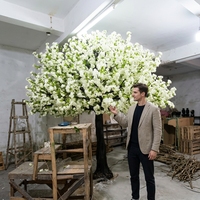 Arbre artificiel à fleurs de cerisier personnalisé de 350 cm de hauteur, tronc en fibre de verre, fleurs en soie, écologique, durable, décoration intérieure