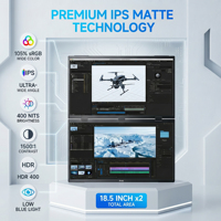 Moniteur portable en aluminium CNC pour ordinateur portable, 18,5 pouces, 1080P, 60 Hz, 1920x1080, fréquence de rafraîchissement de 6 ms, prise en charge de 3 écrans, TFT, haut-parleur intégré