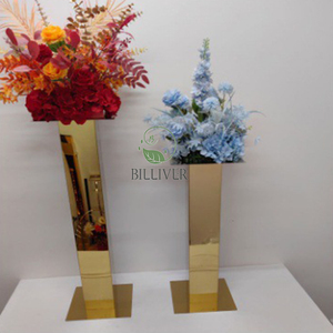 80CM 1M Mirrored Stainless Steel Props Hall Hotel Gold Table <strong>Flower</strong> <strong>Vases</strong> Stand Display for Weddings Decoration Centerpiece - Product Image 5